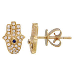 Pave Hamsa Studs