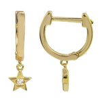 Mini Gold Dangling Star Huggies