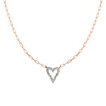 Large Diamond Heart Paperclip Necklace