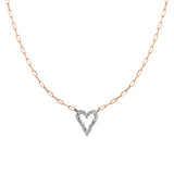 Large Diamond Heart Paperclip Necklace