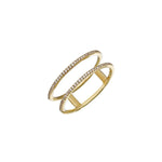 Double Band Pave Ring