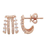 Baguette and Diamond Four Wrap Earrings