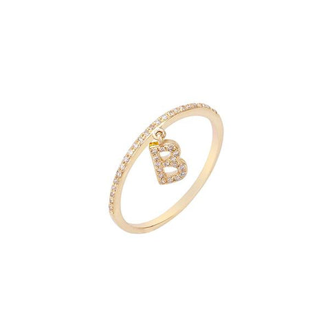 Drop Initial Pave Ring