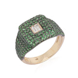 Gemstone With Baguette Signet Ring