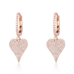 Dangling Pave Modern Heart Hoop Earrings