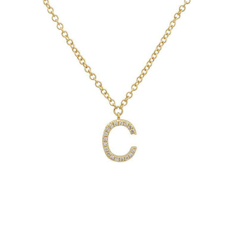 Uppercase Pave Initial Necklace