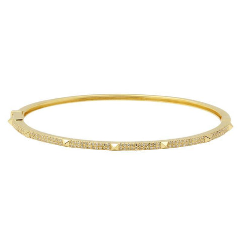 Thin Pave with Spikes Bangle