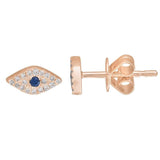 Small Pave Evil Eye Stud