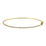 Thin Pave and Baguette Bangle