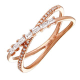 Diamond and Baguette Twist Ring