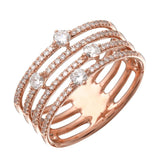 Round Diamonds Multi Pave Ring