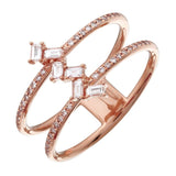 Double Band Baguette Ring