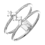 Double Band Baguette Ring