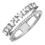 Double Band Disorganized Baguette Ring