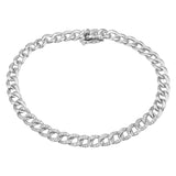 Small Diamond Cuban Chain Bracelet