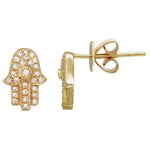 Pave Hamsa Studs