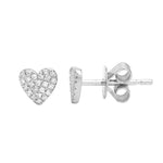 Small Pave Heart Studs