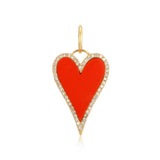 Modern Pave Outline Stone Heart Charm