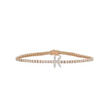 Large Diamond Initial Tennis Bracelet