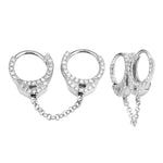 Pave Double Handcuff Earring