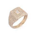 Diamond Baguette Signet Ring