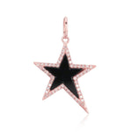 Black Onyx Star With Diamond Outline Charm