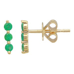 Three Gemstones Bar Stud