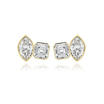 Two-diamond Bezel Stud Earring (Single)