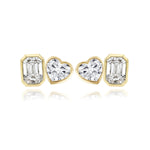 Two-diamond Bezel Stud Earring (Single)