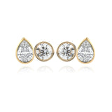 Two-diamond Bezel Stud Earring (Single)