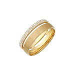 Gold Band with Pave Bar Ring