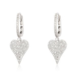 Dangling Pave Modern Heart Hoop Earrings