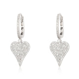 Dangling Pave Modern Heart Hoop Earrings