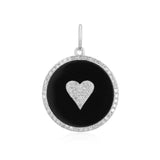 Pave Heart on Black Onyx Charm