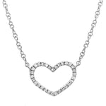 Cutout Pave Heart Necklace