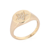 Pave Star Signet Ring