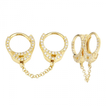 Pave Double Handcuff Earring