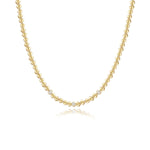 Golden Heart Three Diamond Tennis Necklace