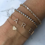 Diamond Name Double Chain Bracelet