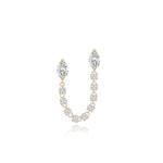 Two Solitaire Diamond Chain Earring