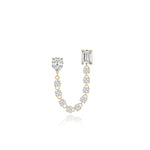 Two Solitaire Diamond Chain Earring