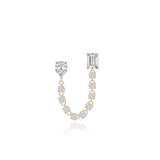 Two Solitaire Diamond Chain Earring