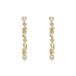 Golden Multishape Two Diamond Earrings