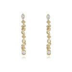 Golden Multishape Two Diamond Earrings