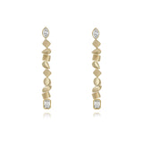 Golden Multishape Two Diamond Earrings