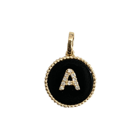 Diamond Initial Round Stone Charm