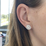 Round Diamond and Baguette Earrings