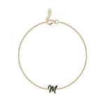 Mini Enamel Initial Chain Bracelet