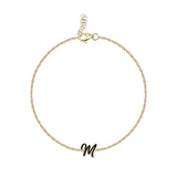 Mini Enamel Initial Chain Bracelet