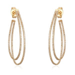 Double Line Pave Hoop Earrings